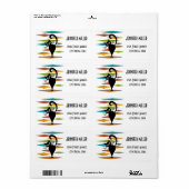 Zwart kattenontwerp uit de middeleeuwen etiket (Full Sheet)