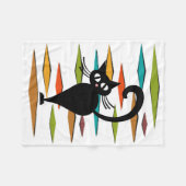 Zwart kattenontwerp uit de middeleeuwen fleece deken (Voorkant (Horizontaal))