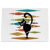 Zwart kattenontwerp uit de middeleeuwen groot cadeauzakje (Voorkant)