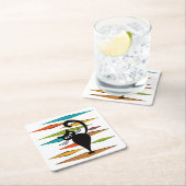 Zwart kattenontwerp uit de middeleeuwen kartonnen onderzetters (Insitu)