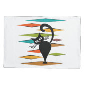 Zwart kattenontwerp uit de middeleeuwen kussensloop (Achterkant)