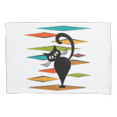 Zwart kattenontwerp uit de middeleeuwen kussensloop (Voorkant)