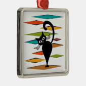 Zwart kattenontwerp uit de middeleeuwen metalen ornament (Rechts)