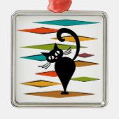 Zwart kattenontwerp uit de middeleeuwen metalen ornament (Voorkant)