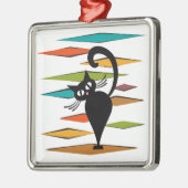 Zwart kattenontwerp uit de middeleeuwen metalen ornament (Links)