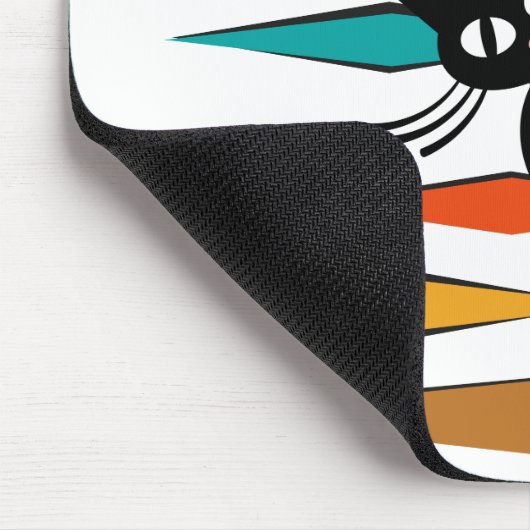 Zwart kattenontwerp uit de middeleeuwen muismat (Hoek)