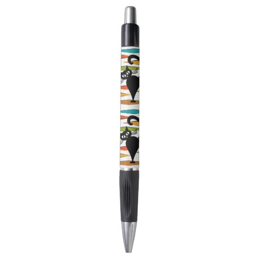 Zwart kattenontwerp uit de middeleeuwen pen (Voorkant Verticaal)