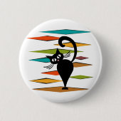 Zwart kattenontwerp uit de middeleeuwen ronde button 5,7 cm (Voorkant)