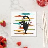 Zwart kattenontwerp uit de middeleeuwen servet (Insitu)