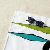 Zwart kattenontwerp uit de middeleeuwen strandlaken (In situ)