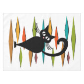 Zwart kattenontwerp uit de middeleeuwen tafelkleed (Voorkant (Horizontaal))