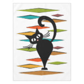 Zwart kattenontwerp uit de middeleeuwen tafelkleed (Voorkant)