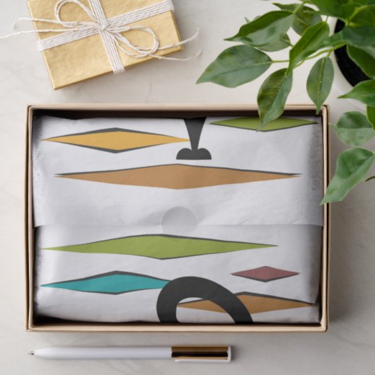 Zwart kattenontwerp uit de middeleeuwen tissuepapier (Geschenk)