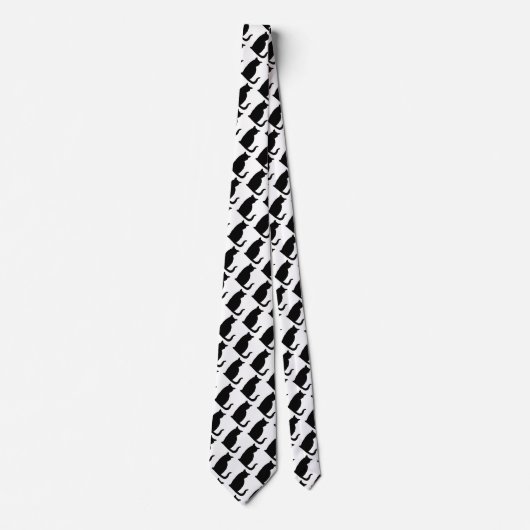 Zwart Kattenpak Shirt Accessoire Stropdas Wit (Voorkant)