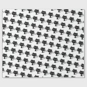 Zwart kattenpapier cadeaupapier (Vlak)