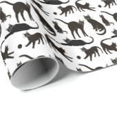 Zwart kattenpapier cadeaupapier (Rol Hoek)
