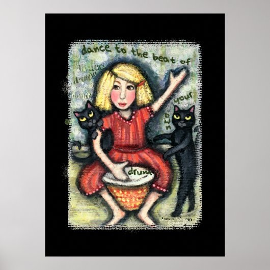 Zwart-kattenpapier — Poster afdrukken (Voorkant)