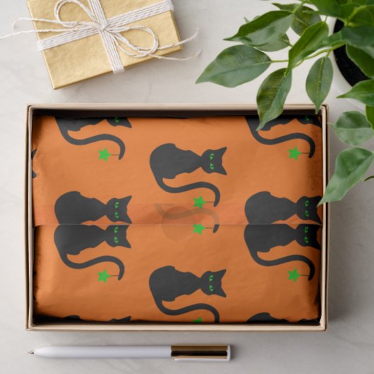 Zwart kattenpapier tissuepapier (Geschenk)