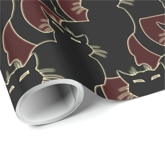 Zwart kattenpapier voor het oppakken van papierkat cadeaupapier (Rol Hoek)