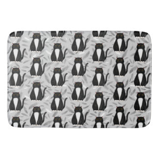 Zwart kattenpatroon Bath Mat