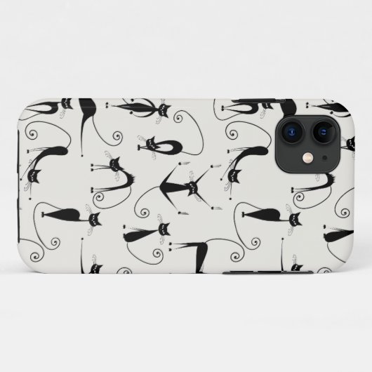 zwart kattenpatroon Case-Mate iPhone case (Achterkant (horizontaal))