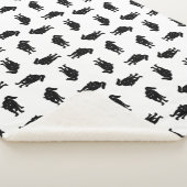 zwart kattenpatroon - KLANTKLEUR VOOR ACHTERGROND Sherpa Deken (3/4)