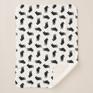  zwart kattenpatroon - KLANTKLEUR VOOR ACHTERGROND Sherpa Deken