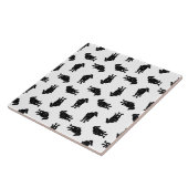 zwart kattenpatroon - KLANTKLEUR VOOR ACHTERGROND Tegeltje (Zijkant)