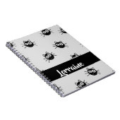 Zwart kattenpatroon notitieboek (Rechterzijde)