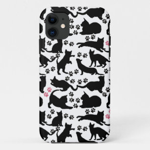 Zwart kattenpictogram met poten Case-Mate iPhone case