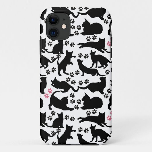 Zwart kattenpictogram met poten Case-Mate iPhone case (Achterkant)