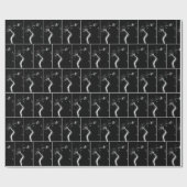 Zwart kattenportret met blauw oog cadeaupapier (Vlak)