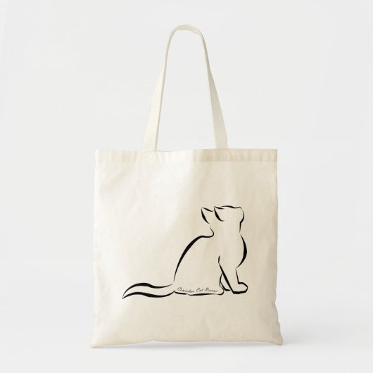 Zwart kattensilhouet, binnentekst tote bag (Voorkant)