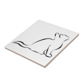 Zwart kattensilhouet tegeltje (Zijkant)