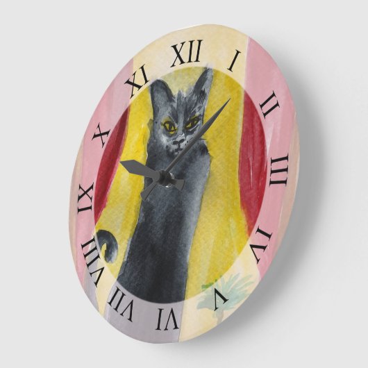 Zwart kattewerk grote klok (Hoek)