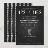 Zwart kaviaar Elegant Gotisch Verlovingsfeest Kaart (Voorkant / Achterkant)