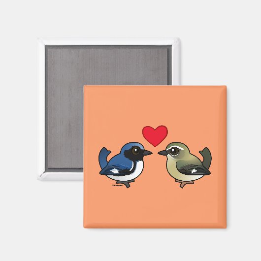 Zwart-keel blauwe liefde magneet (Voorkant / Achterkant)