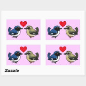 Zwart-keel blauwe liefde rechthoekige sticker (Vel)