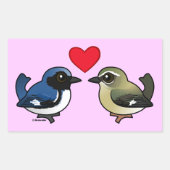 Zwart-keel blauwe liefde rechthoekige sticker (Voorkant)