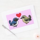 Zwart-keel blauwe liefde rechthoekige sticker (Envelop)