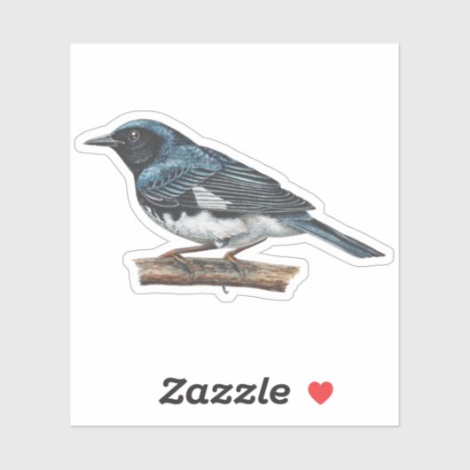 Zwart-keel Blue Warbler Sticker (Vel)