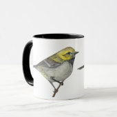 Zwart-keel Groene Warbler Mok (Voorkant links)