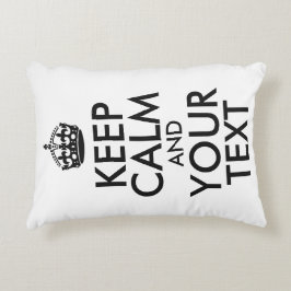 Zwart Keep Calm en Jouw tekst Accent Kussen