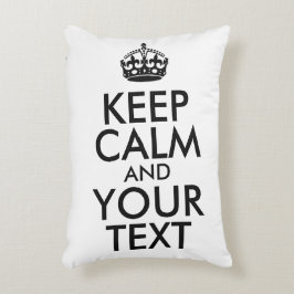 Zwart Keep Calm en Jouw tekst Accent Kussen
