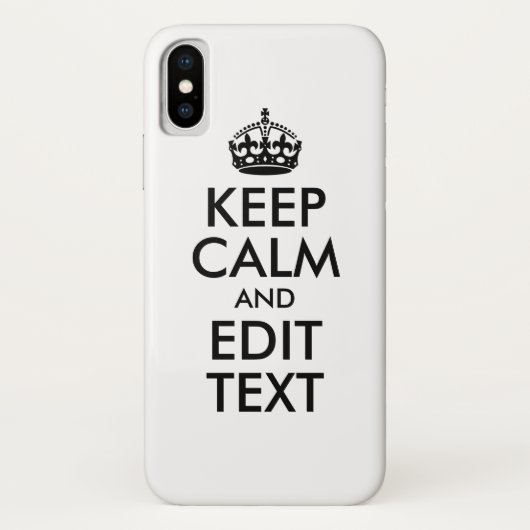 Zwart Keep Calm en Jouw tekst Case-Mate iPhone Case (Achterkant)
