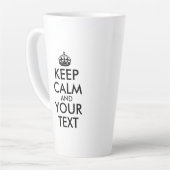 Zwart Keep Calm en Jouw tekst Latte Mok (Linkerhoek)