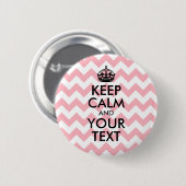 Zwart Keep Calm en Jouw tekst Ronde Button 5,7 Cm (Voorkant /achterkant)