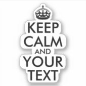 Zwart Keep Calm en Jouw tekst Sticker (Voorkant)