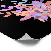 Zwart "Keep Peace in your Heart" Floral Poster (Hoek)