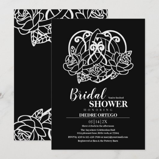 Zwart Keltisch Hart Knoop Bloemen Vrijgezellenfees Kaart (Voorkant / Achterkant)